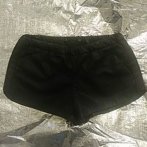 Zara Black Leather Shorts